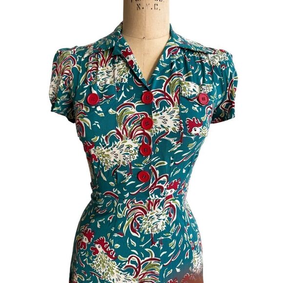 Trashy Diva Candice Gwinn Rooster Dress XS/0‎ EUC - Picture 2 of 6